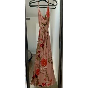Floral Satin Maxi Dress